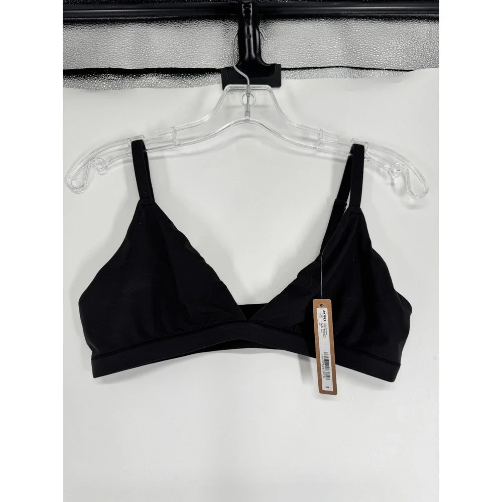 SKIMS Fits Everybody Triangle Bralette Bra Womens Large Onyx Black Adjustable